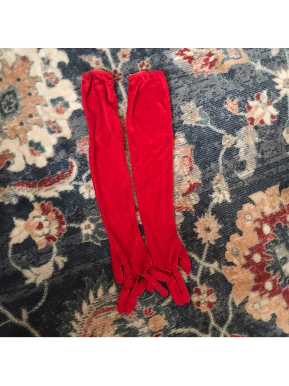 Long red gloves